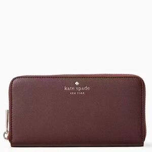 KATE SPADE Lena Large 
 Continental Wallet Maroon (Cherrywood) $229 Retail NWT